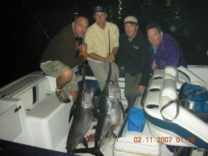 Nathan reynolds and his crew with their first 2 Swordfish.